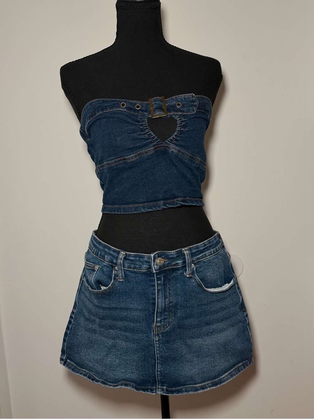 Denim Tube Top - Dark Blue